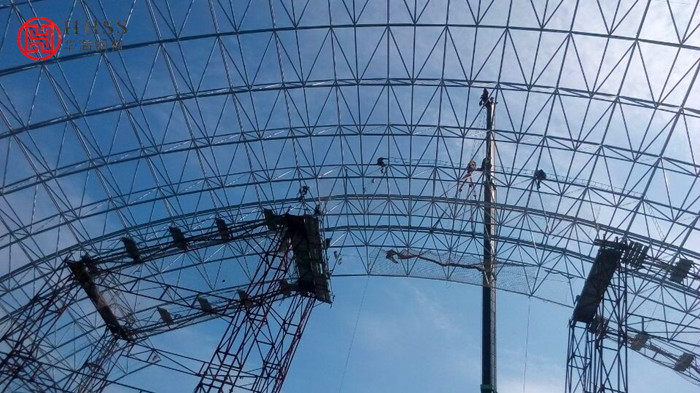 電廠煤棚網(wǎng)架工程施工現(xiàn)場圖 電廠煤棚網(wǎng)架工程施工現(xiàn)場圖