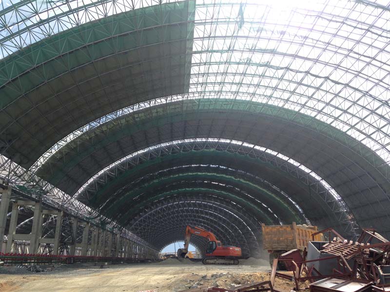 鋼鐵廠(chǎng)儲(chǔ)料棚網(wǎng)架工程 鋼鐵廠(chǎng)儲(chǔ)料棚網(wǎng)架工程